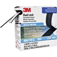 Dual Lock Reclosable Fastener, Self-Mating, 4.9 yds x 1", Adhesive, Black Les Fournitures Industrielles Méga
