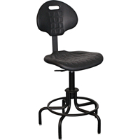 Tabouret avec dossier de s&eacute;rie 6000, Stationnaire, Ajustable Hauteur, Capacit&eacute; 250 lb Les Fournitures Industrielles Méga