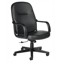 Fauteuil de bureau, Cuir, Noir Les Fournitures Industrielles Méga