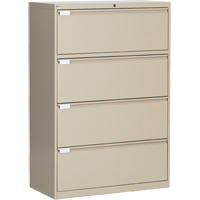 Classeur lat&eacute;ral, Acier, 4 tiroirs, 36" la x 18" p x 53-3/8" h, Beige Les Fournitures Industrielles Méga