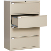 Classeur lat&eacute;ral, Acier, 4 tiroirs, 36" la x 18" p x 53-3/8" h, Beige Les Fournitures Industrielles Méga
