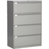 Classeur lat&eacute;ral, Acier, 4 tiroirs, 36" la x 18" p x 53-3/8" h, Gris Les Fournitures Industrielles Méga