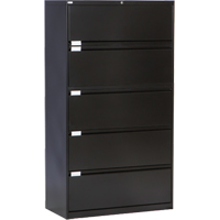 Classeur lat&eacute;ral, Acier, 5 tiroirs, 36" la x 18" p x 65-1/2" h, Noir Les Fournitures Industrielles Méga