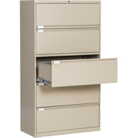 Classeur lat&eacute;ral, Acier, 5 tiroirs, 36" la x 18" p x 65-1/2" h, Beige Les Fournitures Industrielles Méga