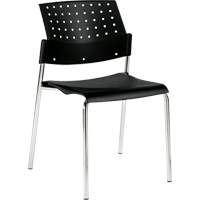 Chaise sans accoudoirs empilables, Plastique, Hauteur 33", Capacit&eacute; 300 lb, Noir Les Fournitures Industrielles Méga