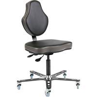 Chaise ergonomique &agrave; inclinaison r&eacute;glable Vega, Mobile, Ajustable, Vinyle Si&egrave;ge, Noir/gris Les Fournitures Industrielles Méga