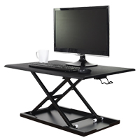 Bureau ajustable pour travail assis et debout, Mod&egrave;le de bureau, 15-3/4" h x 31-1/2" la x 22-1/2" p, Noir Les Fournitures Industrielles Méga