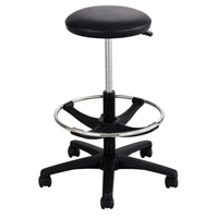 Tabouret &agrave; hauteur ajustable, &agrave; dessin, Ajustable, 22" - 32", Vinyle Si&egrave;ge, Noir Les Fournitures Industrielles Méga