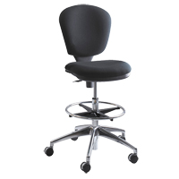 Metro Extended-High Chair, Fabric, Black, 250 lbs. Capacity Les Fournitures Industrielles Méga