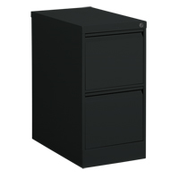 Vertical Filing Cabinet, Steel, 2 Drawers, 15-1/7" W x 25" D x 29" H, Black Les Fournitures Industrielles Méga