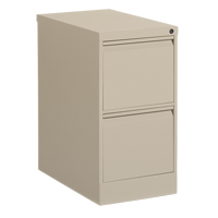Vertical Filing Cabinet, Steel, 2 Drawers, 15-1/7" W x 25" D x 29" H, Beige Les Fournitures Industrielles Méga