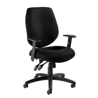 Chaise d'op&eacute;rateur Six 31, Tissu, Noir, Capacit&eacute; 250 lb Les Fournitures Industrielles Méga