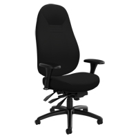 Chaise confortable &agrave; dos &eacute;lev&eacute;, Polyester, Noir, Capacit&eacute; 300 lb Les Fournitures Industrielles Méga