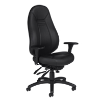 Chaise confortable &agrave; dos &eacute;lev&eacute;, Cuir, Noir, Capacit&eacute; 300 lb Les Fournitures Industrielles Méga