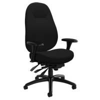 Chaise confortable &agrave; dos moyen, Polyester, Noir, Capacit&eacute; 300 lb Les Fournitures Industrielles Méga