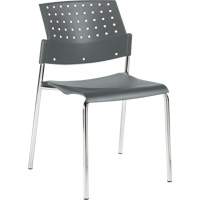 Chaises sans accoudoirs empilables, Plastique, Hauteur 33", Capacit&eacute; 300 lb, Gris Les Fournitures Industrielles Méga
