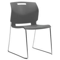 Chaise, Plastique, Hauteur 32-1/2", Capacit&eacute; 300 lb, Gris Les Fournitures Industrielles Méga