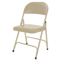 Vinyl Padded Folding Chair, Steel, Beige, 300 lbs. Weight Capacity Les Fournitures Industrielles Méga