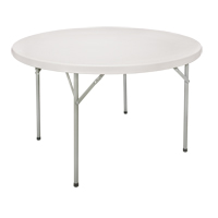 Table pliante, Ronde, 48" l x 48" la, Poly&eacute;thyl&egrave;ne, Blanc Les Fournitures Industrielles Méga