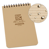 Pocket Top-Spiral Notebook, Soft Cover, Tan, 100 Pages, 4" W x 6" L Les Fournitures Industrielles Méga
