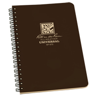 Carnet de notes de poche &agrave; spirale lat&eacute;rale, Couverture souple, Brun, 64 Pages, 4-5/8" , 7"  Les Fournitures Industrielles Méga