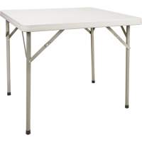 Table pliante, Carr&eacute;e, 34" l x 34" la, Poly&eacute;thyl&egrave;ne, Blanc Les Fournitures Industrielles Méga