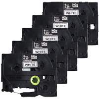 Laminated Tape, 9 mm x 8 m, Black on White Les Fournitures Industrielles Méga