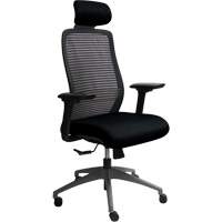 Era Series Adjustable Office Chair with Headrest, Fabric/Mesh, Black, 275 lbs. Capacity Les Fournitures Industrielles Méga
