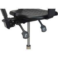Tabouret ergonomique robuste avec accoudoirs r&eacute;glables, Stationnaire, Ajustable, 39" - 48", Polyur&eacute;thane Si&egrave;ge, Noir Les Fournitures Industrielles Méga