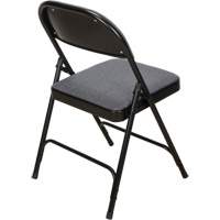 Chaise pliante de luxe en tissu rembourr&eacute;e, Acier, Gris, Capacit&eacute; 300 lb Les Fournitures Industrielles Méga