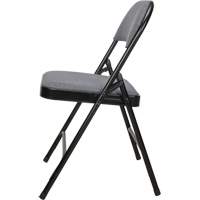 Chaise pliante de luxe en tissu rembourr&eacute;e, Acier, Gris, Capacit&eacute; 300 lb Les Fournitures Industrielles Méga