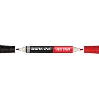 Markal&reg; Dura-Ink&reg; Dual Colour Permanent Ink Marker, Black/Red, Bullet Tip Les Fournitures Industrielles Méga