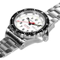 Tr&egrave;s grande montre automatique &eacute;dition arctique avec jour/date avec bracelet en acier inoxydable, Num&eacute;rique, &agrave; piles, 46 mm, Argent Les Fournitures Industrielles Méga