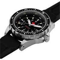 Tr&egrave;s grande montre &agrave; quartz pour plongeur avec feuille d'&eacute;rable rouge, Num&eacute;rique, &agrave; piles, 46 mm, Noir Les Fournitures Industrielles Méga