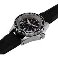 Montre Steel Navigator avec date sur ensemble bracelet en caoutchouc noir de trois morceaux, Num&eacute;rique, &agrave; piles, 36 mm, Noir Les Fournitures Industrielles Méga