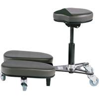 Chaise &agrave; genoux r&eacute;glable, Vinyle, Noir/gris Les Fournitures Industrielles Méga