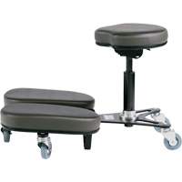Chaise &agrave; genoux r&eacute;glable, Vinyle, Noir/gris Les Fournitures Industrielles Méga