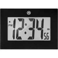Horloge &agrave; grand cadre, Num&eacute;rique, &agrave; piles, 9" la x 1" p x 6,5" h, Noir Les Fournitures Industrielles Méga