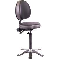 Tabouret industriel ergonomique TA190, Stationnaire, Ajustable, Vinyle Si&egrave;ge, Noir Les Fournitures Industrielles Méga