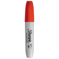 Permanent Marker, Red, Chisel Tip Les Fournitures Industrielles Méga