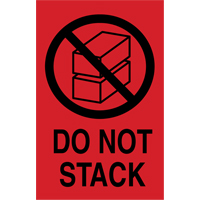 &eacute;tiquettes  Do Not Stack  pour envoi international, 6" lo x 4" la, Noir/rouge Les Fournitures Industrielles Méga