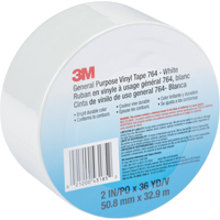 General Purpose Vinyl Tape 764, 48 mm (2") W x 32.9 m (108') L, White Les Fournitures Industrielles Méga