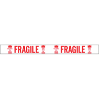 Ruban imprim&eacute; bilingue – Fragile ce c&ocirc;t&eacute; en haut, Rouge/blanc Les Fournitures Industrielles Méga
