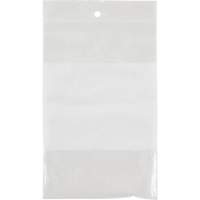 Sacs en poly avec espace inscriptible blanc, Refermable, 6" x 4", 2 mils Les Fournitures Industrielles Méga