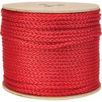 Corde rouge tress&eacute;e, Polypropyl&egrave;ne, 500' Les Fournitures Industrielles Méga