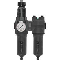 Filtre/r&eacute;gulateur + filtre coalescent drain manuel avec bol en m&eacute;tal Modulair 400, 1/4" NPT, 200 psi, Capacit&eacute; de 9,1 oz liq. Les Fournitures Industrielles Méga