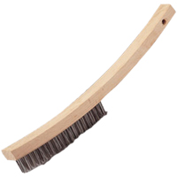 Curved Handle Hand Scratch Brush, Stainless Steel, 4 X 20 Wire Rows, 17" Long Les Fournitures Industrielles Méga