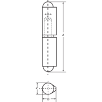 2-Piece Weld-On Hinges Les Fournitures Industrielles Méga
