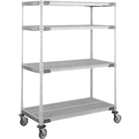 Chariot MetroMax i sur roulettes &agrave; tige, 4 tiers, 18" x 69" x 36", Capacit&eacute; 900 lb Les Fournitures Industrielles Méga