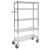 Push Cart, Chrome Plated, 30' x 60" x 14", 800 lbs. Capacity Les Fournitures Industrielles Méga